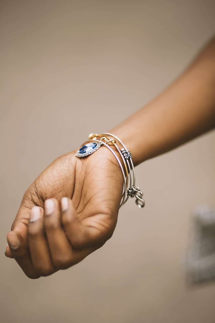 silver colored bangle