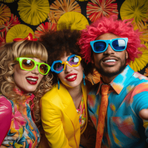 retro themed birthday party photo booth