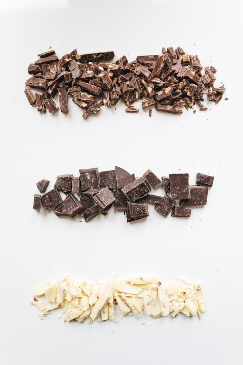 brown and white chocolate bars