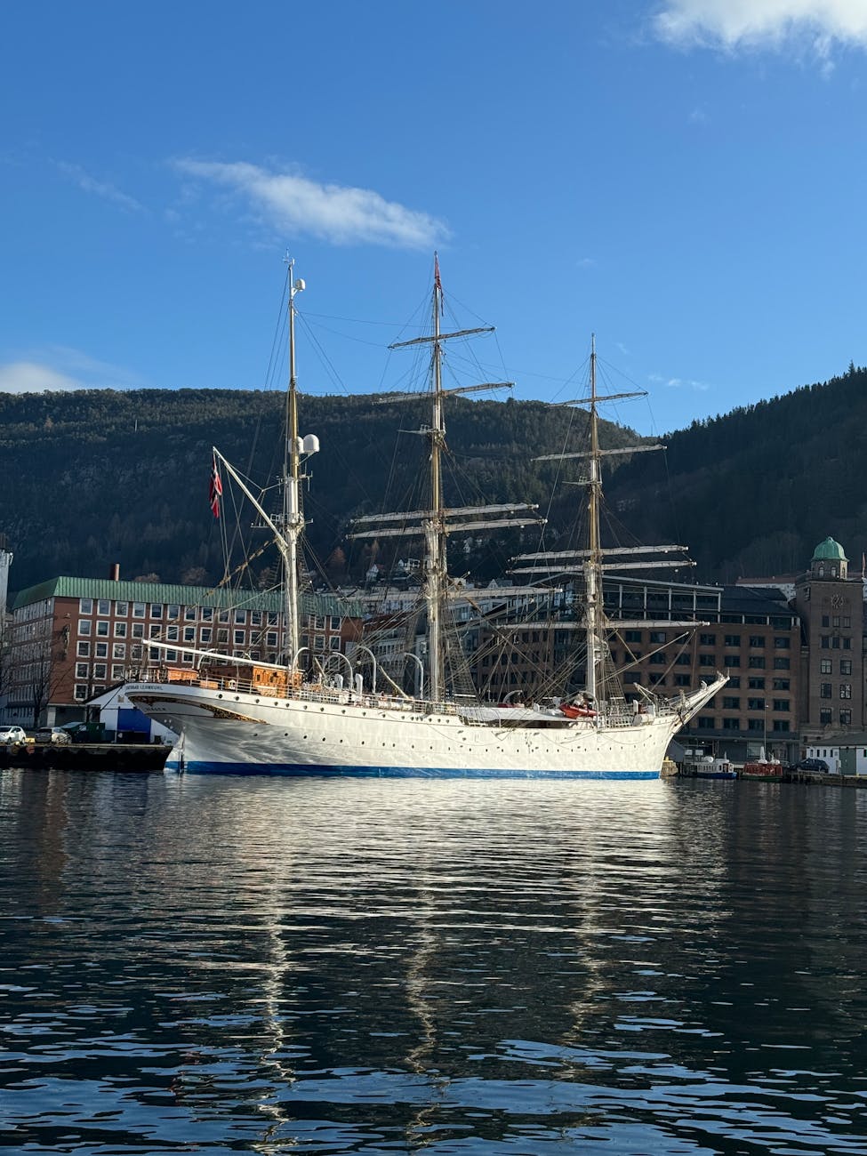statsraad lehmkuhl moored in bergen