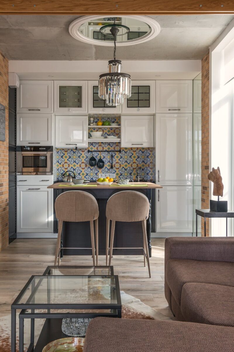 stylish interior of kitchen in house
