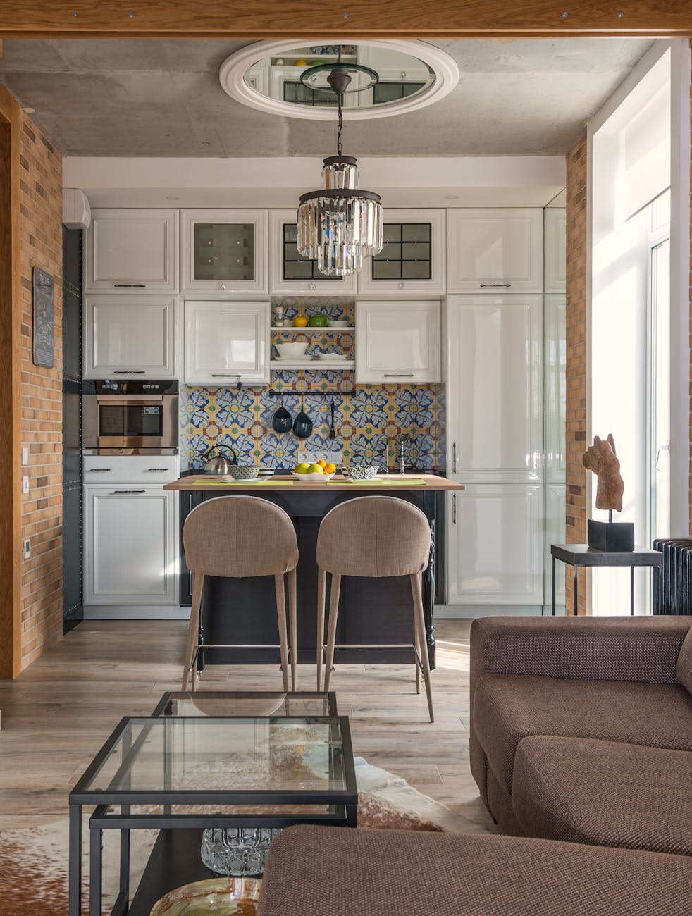 stylish interior of kitchen in house