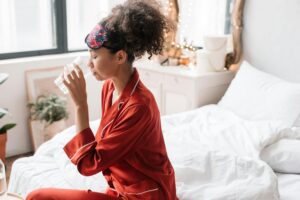 woman drinking water