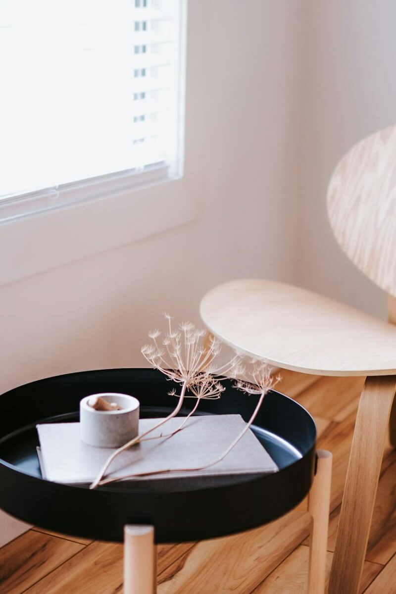 creative design of a table and chair
