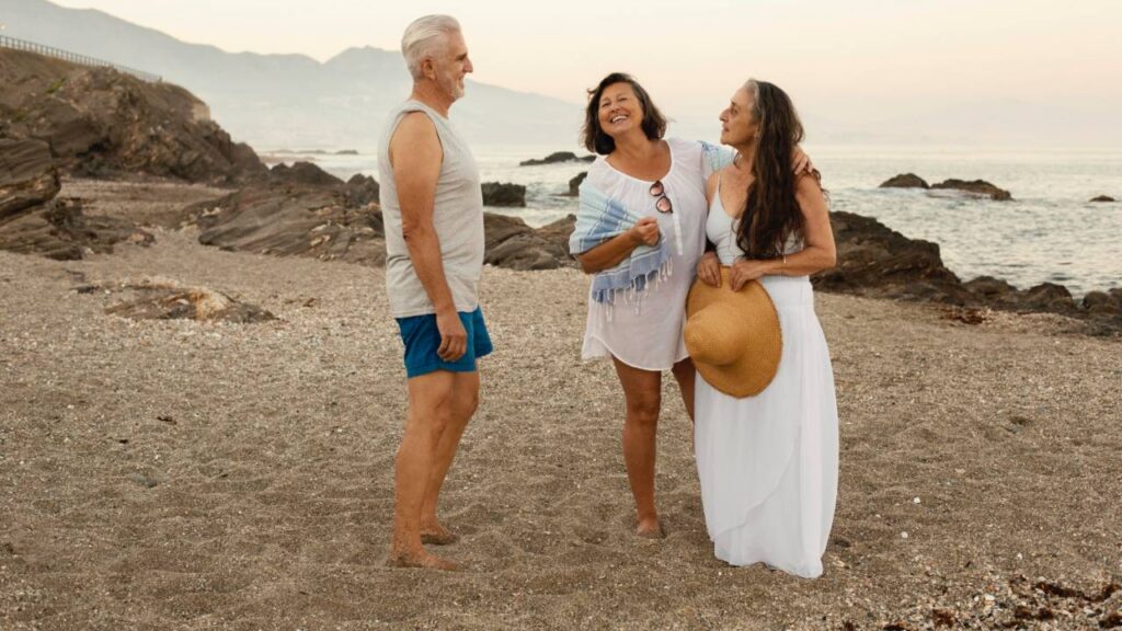 Family at beach