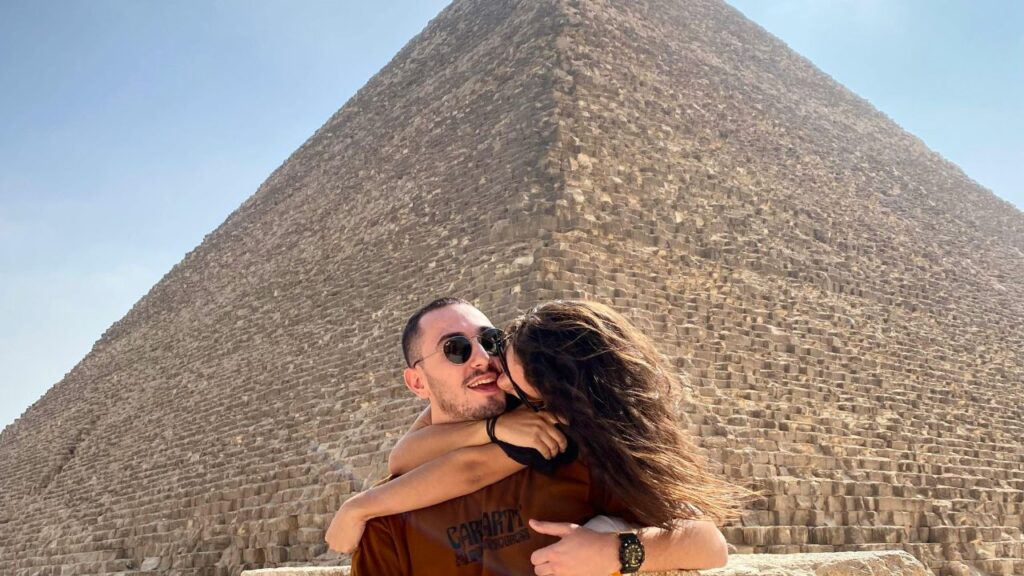 A Couple at the Great Pyramid of Giza