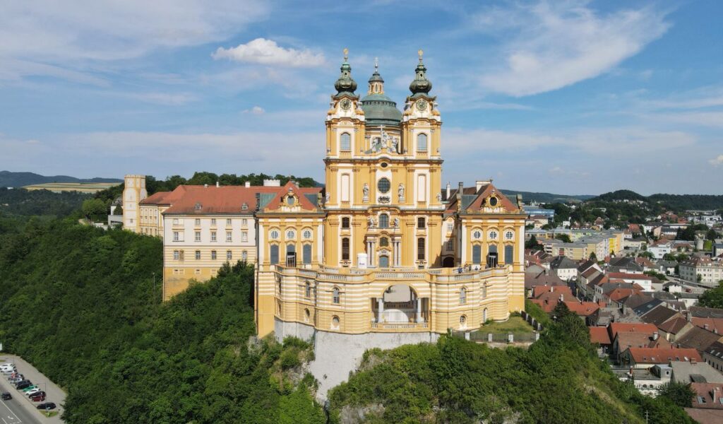 Melk Abbey, Baroque monastery in Austria overlooking Melk town