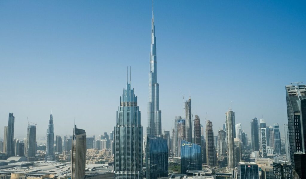 Dubai, United Arab Emirates: A bustling metropolis known for its futuristic architecture, including the Burj Khalifa, symbolizing unmatched growth.