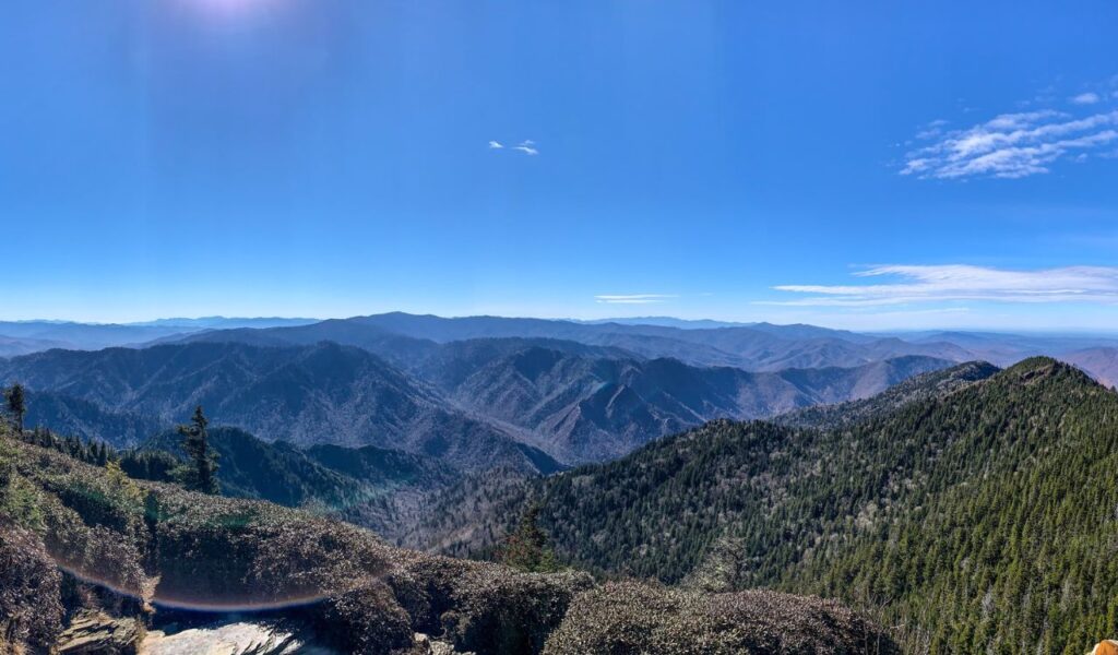 Panoramic mountain view in Great Smoky Mountains National Park, Tennessee and North Carolina.