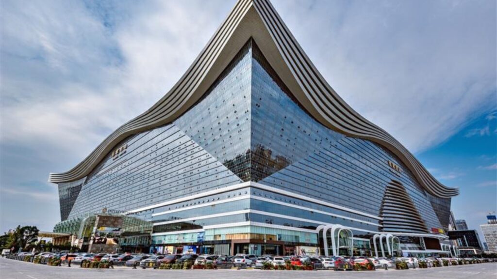 Chengdu, China - October 29, 2016: New Century Global Center is 100-metre-tall with 1,700,000 square metres of floor space, making it the world's largest building measured by floor space.