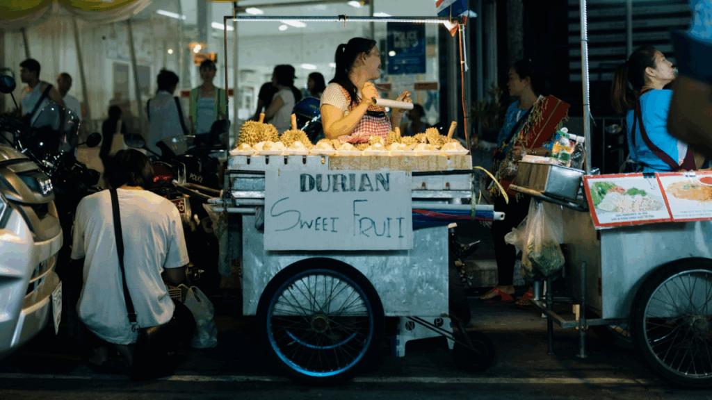 Local street food vendor taxi driver tip