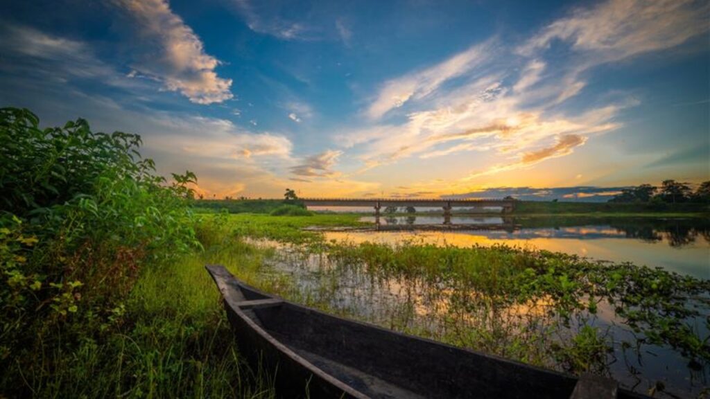 A Beautiful Scenery of Majuli Island, Assam.
