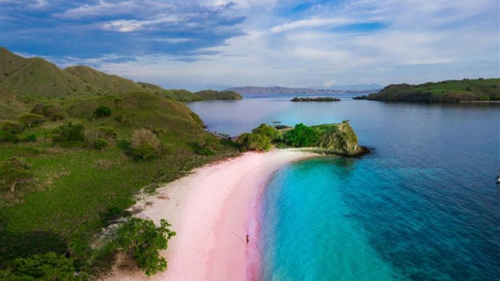 Beautiful pink sand beach. Amazing dreamy beach. Lombok, Indonesia, Komodo, Bahamas, Greece, Sardinia