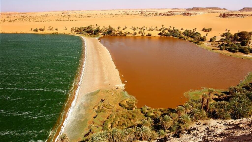 Saline Ouniaga Kebir in Ounianga Serir series of lakes in the Sahara Desert, Chad