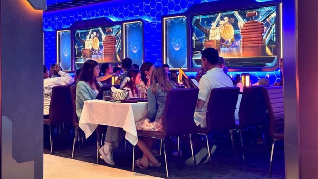 At Sea, on board Disney Treasure - December 10, 2024 A view of Worlds of Marvel dining venue