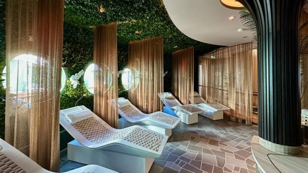 On board Disney Cruise Line newest ship, Disney Treasure - December 10, 2024 A view of The Rainforest section inside the Senses Spa and Salon