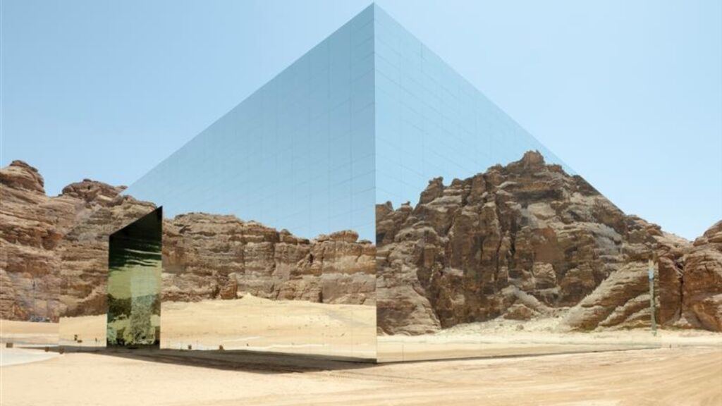 Al-Ula, Saudi Arabia, April 8, 2023-The Maraya Concert Hall, confirmed by the Guinness Book of World Records as the largest mirrored building ever constructed