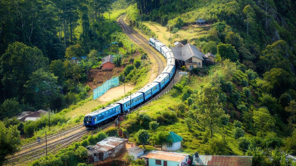 Sri Lanka Photo Of Railway On Mountain Near Houses
