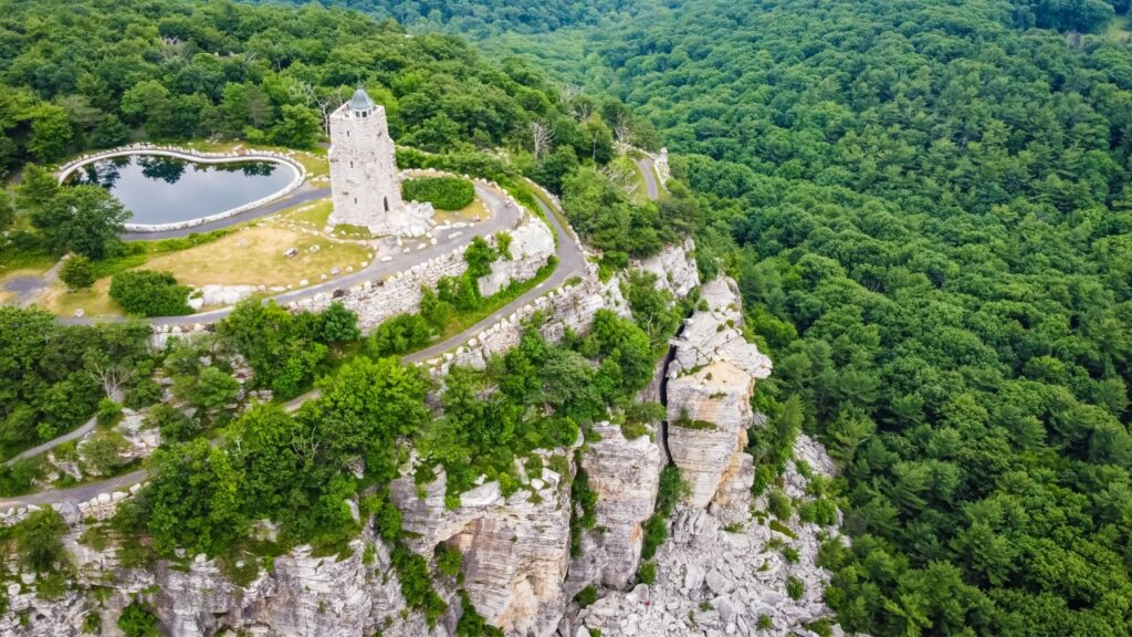 ohonk Preserve Sky Top Tower Aerial Scenic view in summer