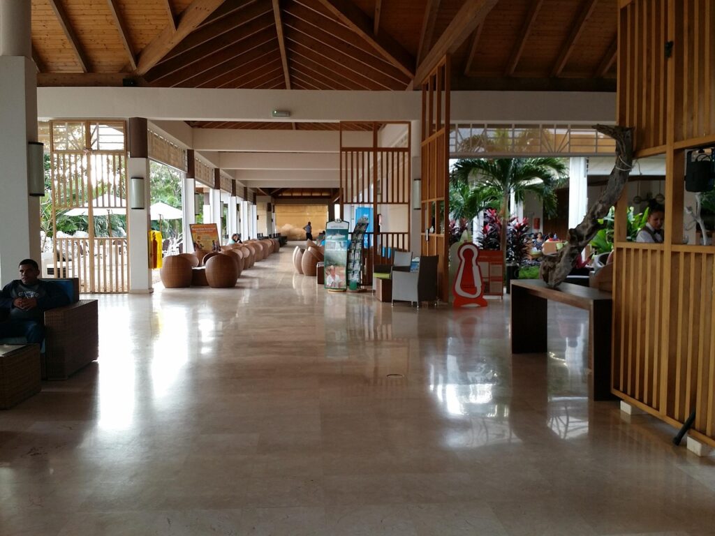 empty hotel lobby USA