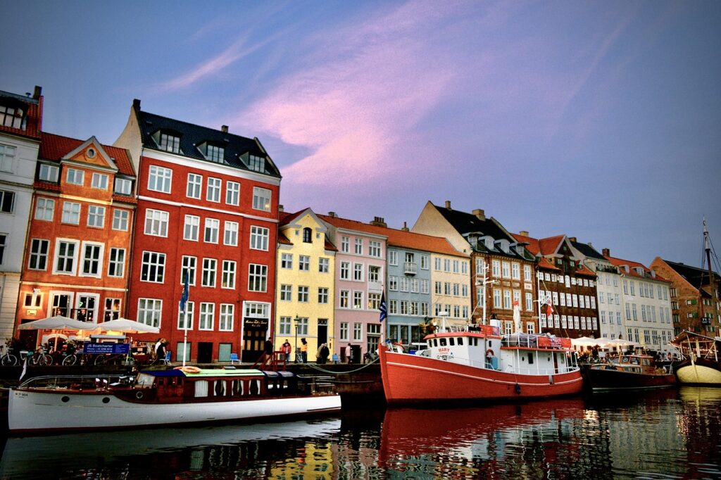 Nyhavn Copenhagen colorful harbor café