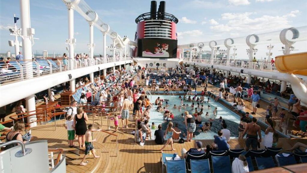 ORLANDO, FL- FEB 3: Great party on the departure of the new Disney Cruise Line named "Dream". The ship features the first water coaster at sea, on Port Canaveral, Orlando, FL on feb 3, 2013