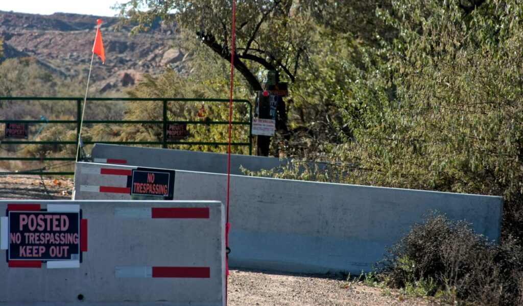 This image depicts a restricted area, likely near Skinwalker Ranch in Utah, a hotspot known for numerous UFO sightings and paranormal activities.