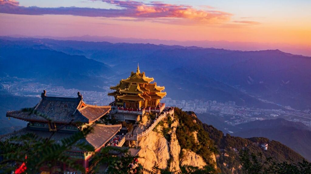 Drone Flying above temple