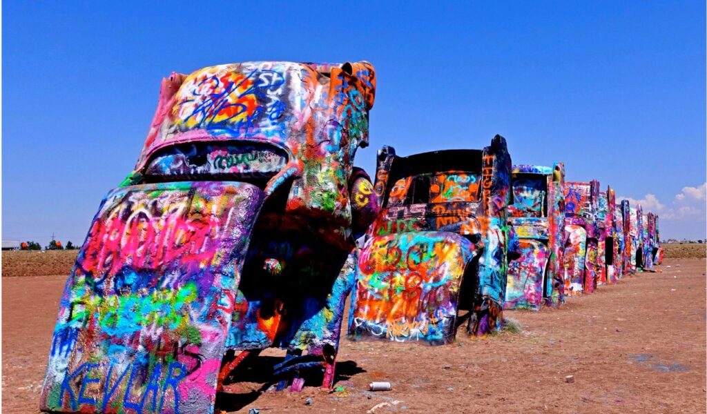 Amarillo TX, USA - 2018.05.25. - The Cadillac Ranch at Amarillo TX.