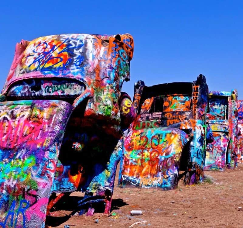 Amarillo TX, USA - 2018.05.25. - The Cadillac Ranch at Amarillo TX.