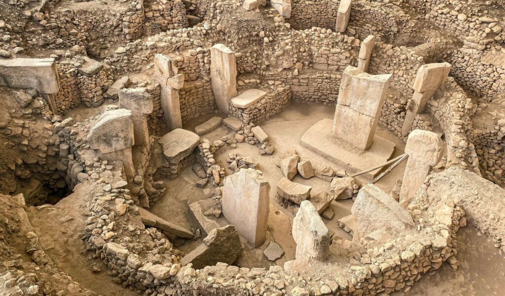 Göbekli Tepe in Turkey, an ancient archaeological site with massive stone pillars arranged in circular formations, believed to be one of the world’s oldest temples.