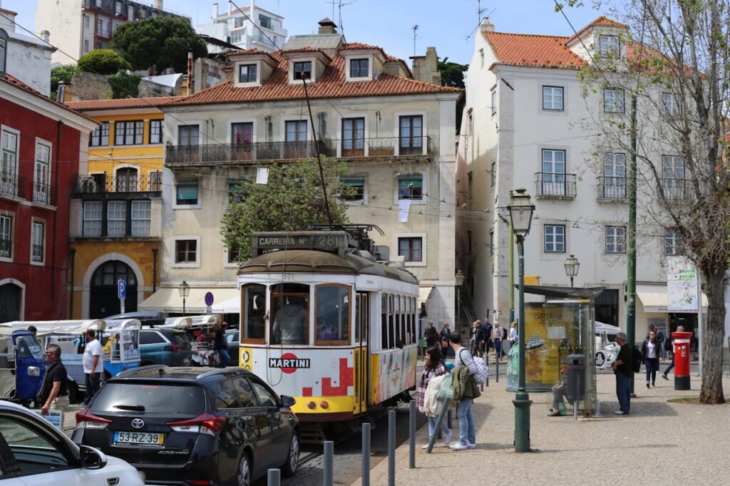 crowded Tram 28 Lisbon