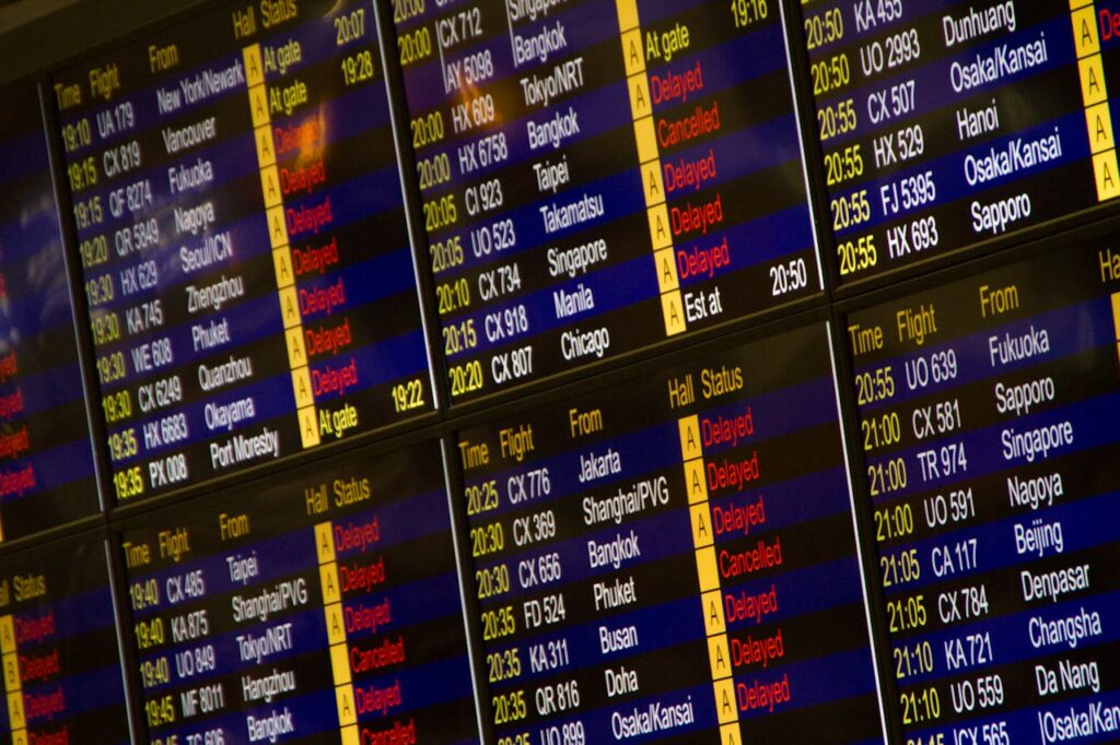 airport departures board