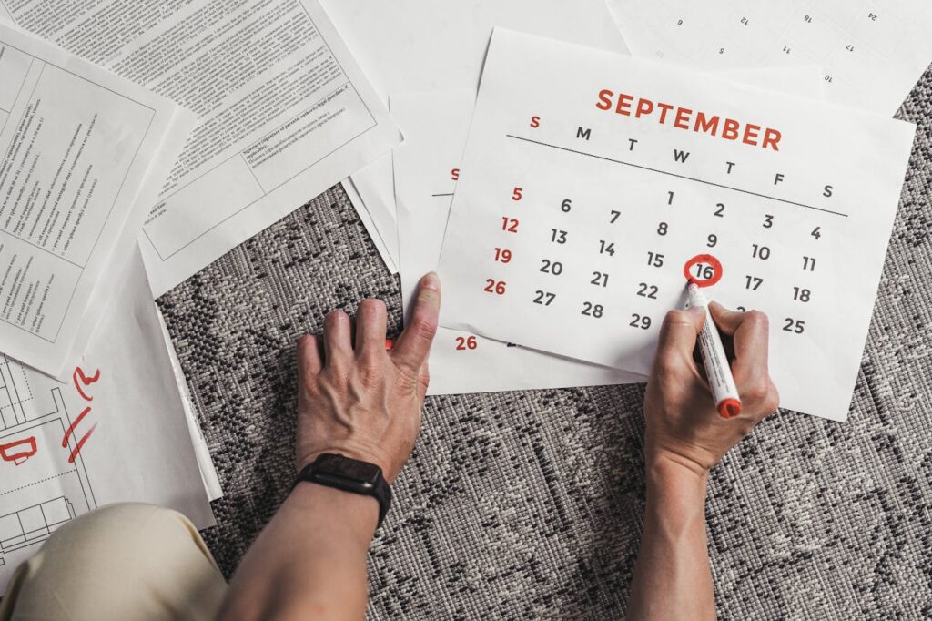 calendar with circled date