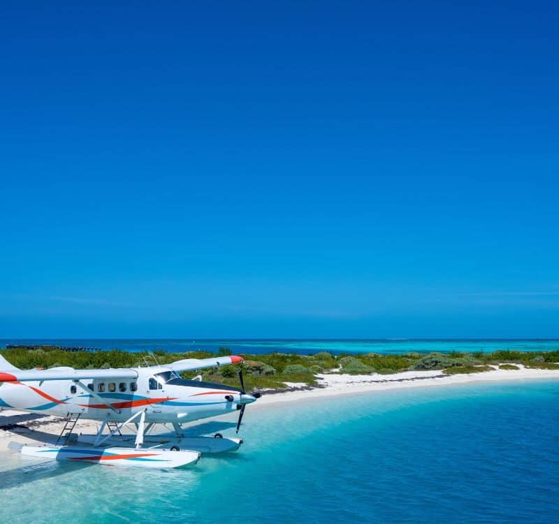 Sea Plane Docked at Dry Tortugas Beach in Florida