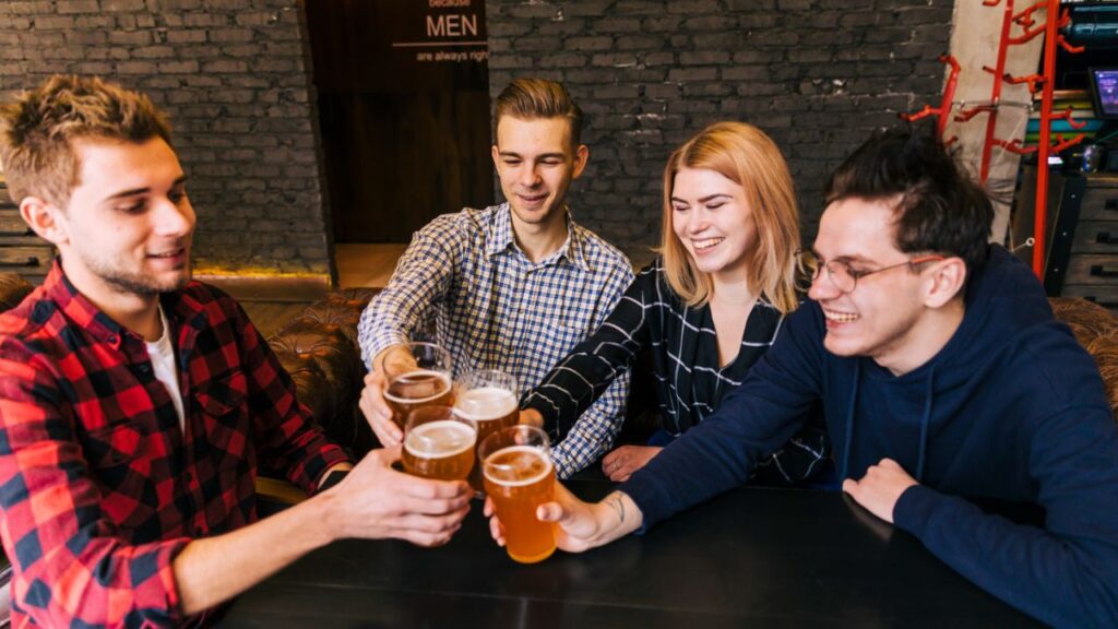 Communal beer hall seating Germany