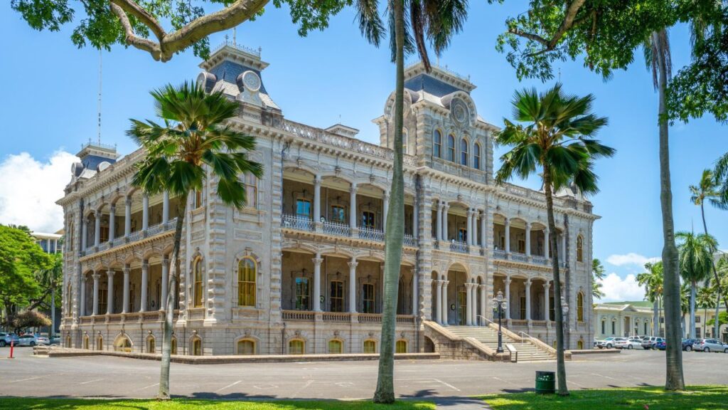 Iolani Palace in Honolulu, Hawaii, 