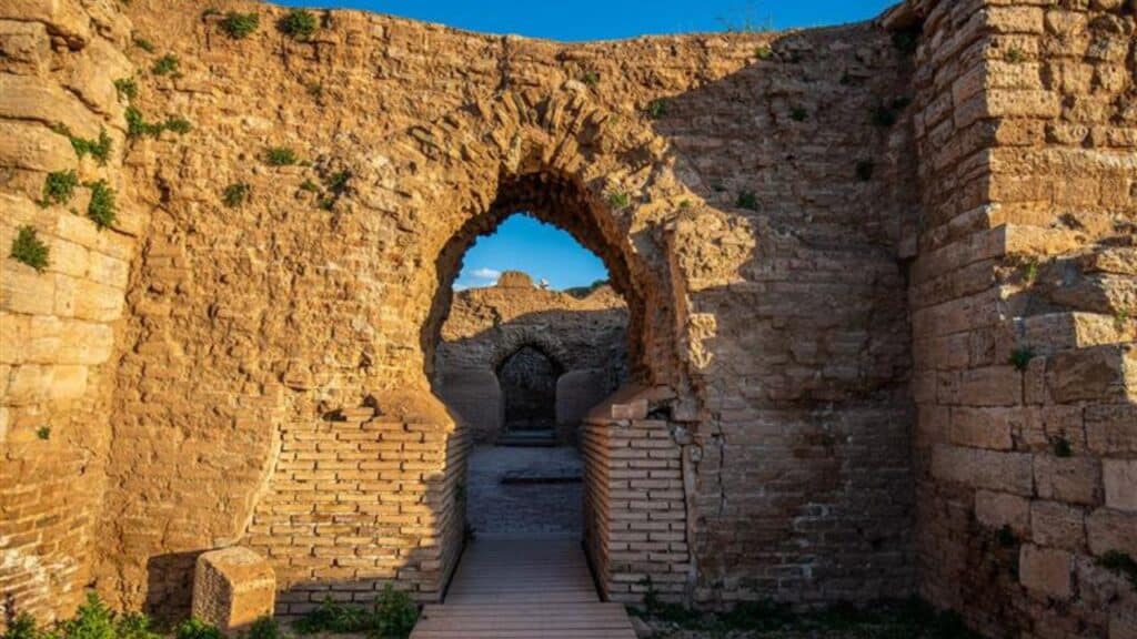 An ancient village in ruins in Takht-e Soleyman, West Azerbaijan Province, Iran
