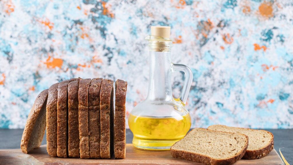 Restaurant bread basket shared butter communal oil bottle