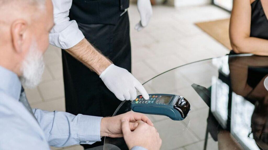 payment terminal tip options restaurant