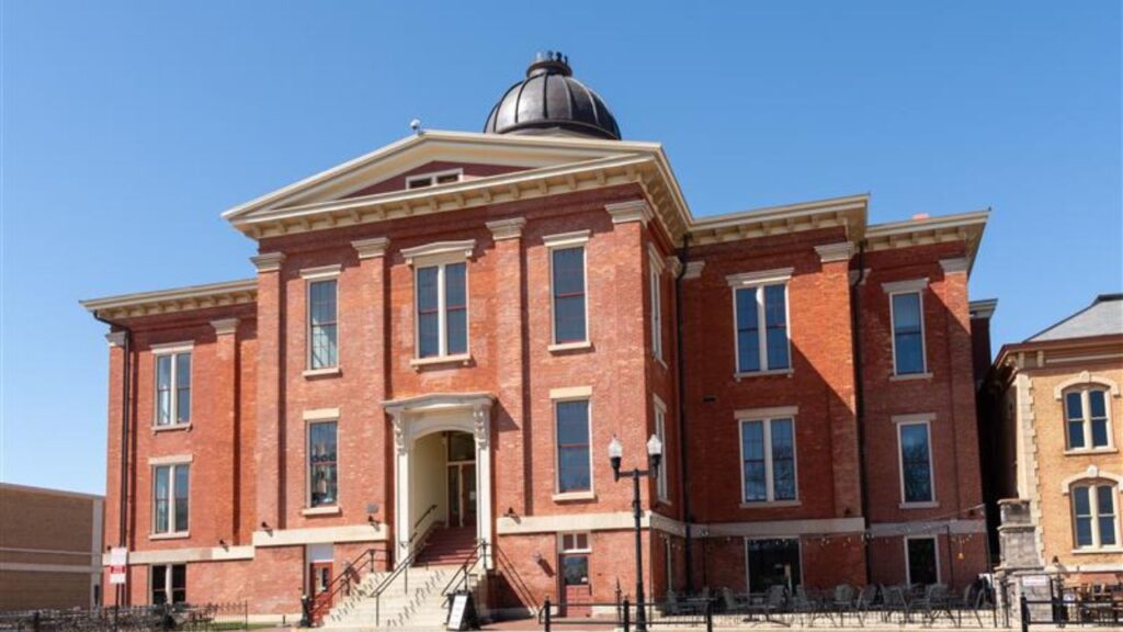 Woodstock, IL USA June 25 2024: Old Courthouse in Woodstock Illinois where Groundhog day was filmed