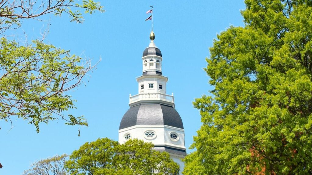 Maryland State House white dome