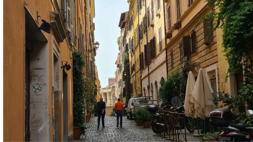 ancient Roman street stones Italy