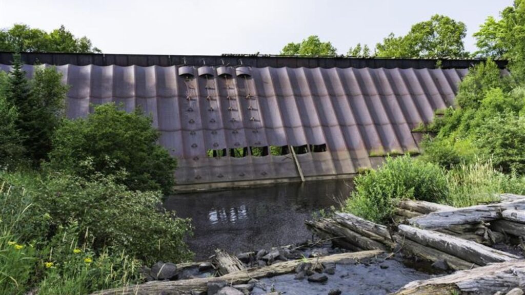 Redridge Falls Just Upstream From the Mighty Redridge Steel Dam