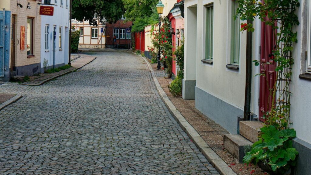 quiet residential street Europe