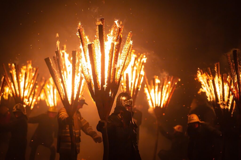 Up Helly Aa Viking festival Lerwick torch procession