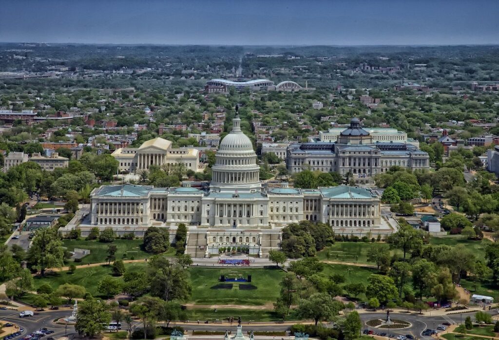 Aerial view National Mall Washington DC