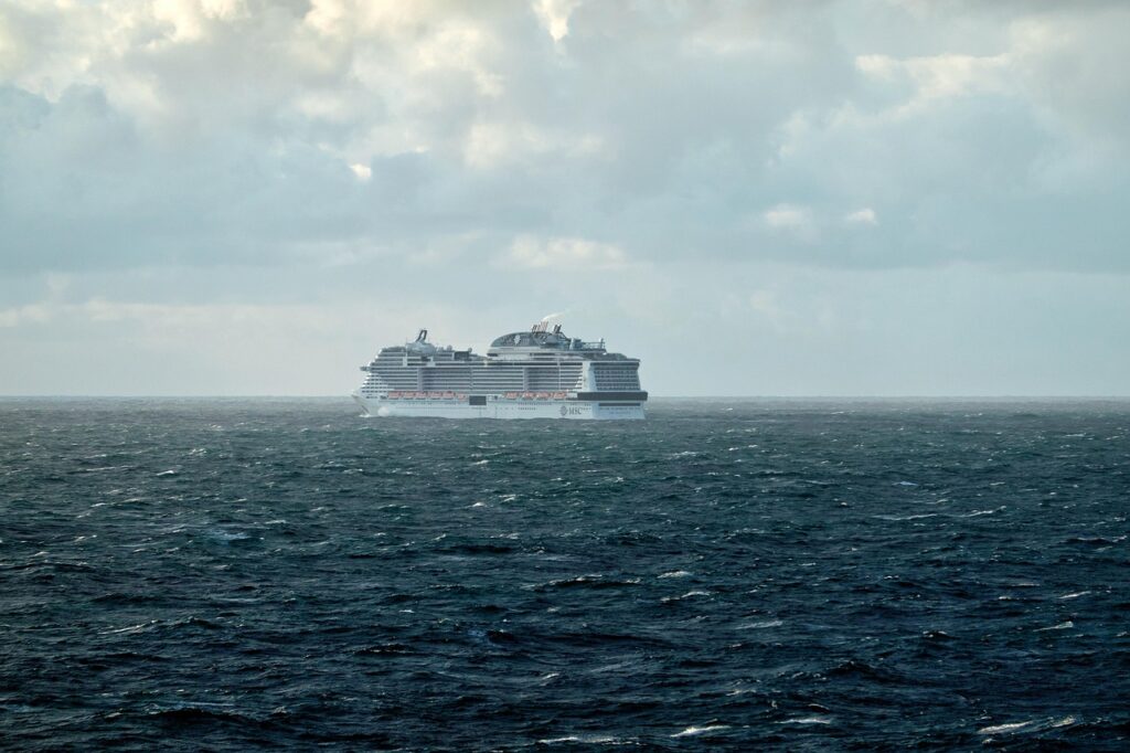 Eco-friendly cruise ship with solar panels