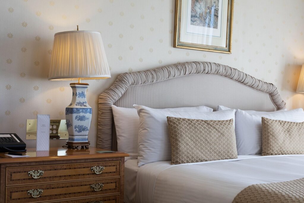 Hotel lamp pointed at bed suspicious