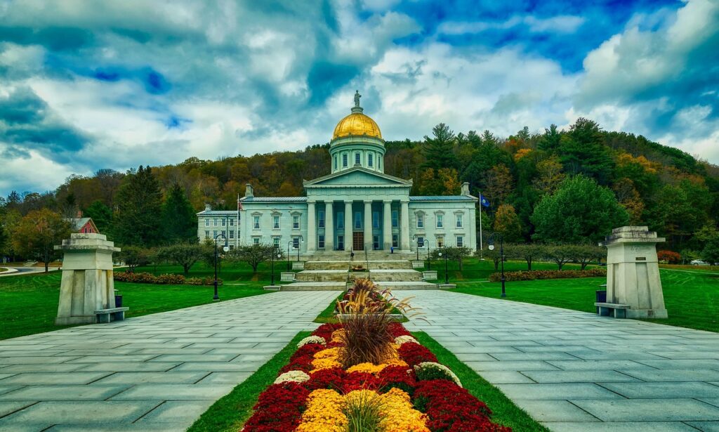 Montpelier Vermont State House fall foliage